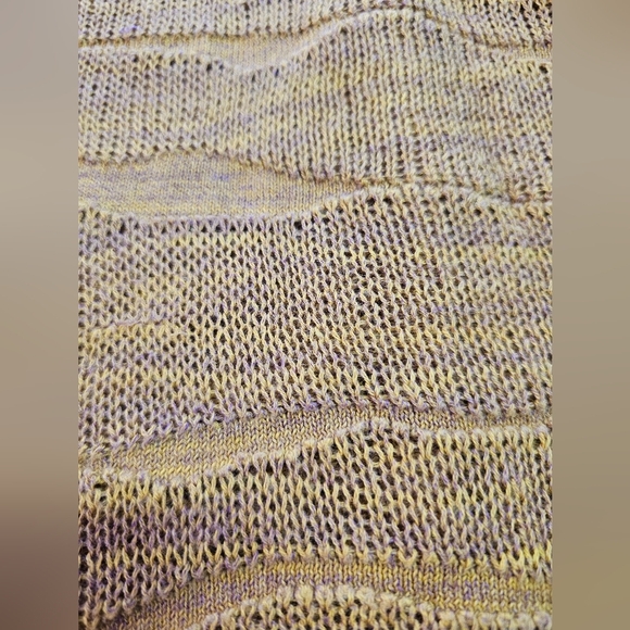 "Anthropologie Moth Open Knit Hooded Cardigan Vest Mustard Purple Small" - Picture 10 of 10